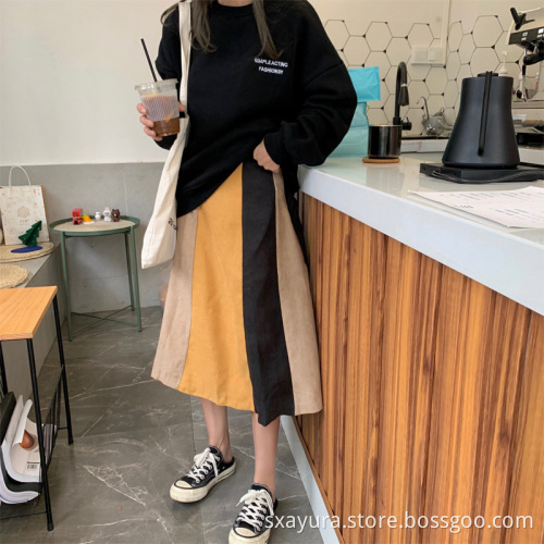 2020 A-line high waist slim slimming midi skirt